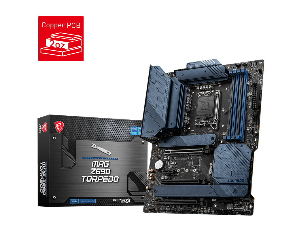 The MSI MAG Z690 TORPEDO, released in November 2021, is a feature-packed ATX motherboard designed to support Intel's latest processors using the LGA 1