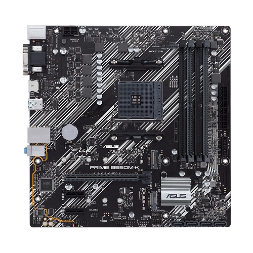 The ASUS PRIME B550M-K is a versatile and robust micro-ATX motherboard designed to support AMD CPUs, offering a range of features that cater to both g