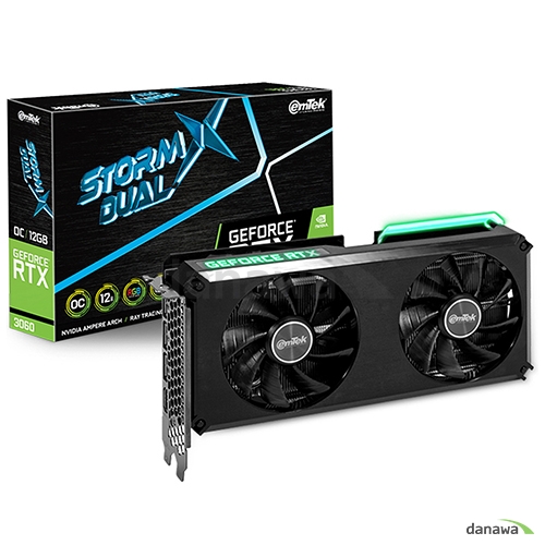 The EMTEK GeForce RTX 3060 STORM X Dual OC D6 12GB, released in February 2021, is a high-performance graphics card designed by EMTEK and powered by NV