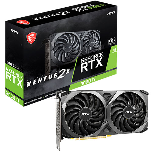 The MSI GeForce RTX 3060 Ti Ventus 2X OC V1 D6 8 GB LHR is a robust graphics card released by MSI in October 2021. Designed for high-performance gamin