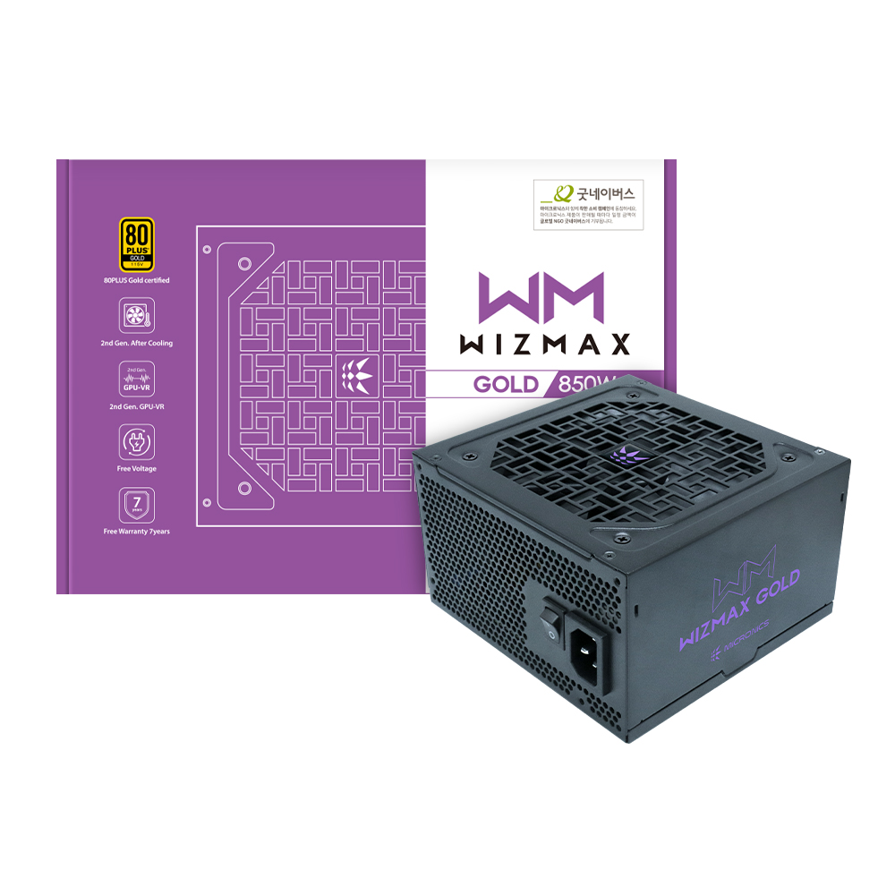 The Micronics WIZMAX 850W 80 PLUS GOLD, released in July 2022, is a high-efficiency ATX power supply unit designed for robust and stable power deliver