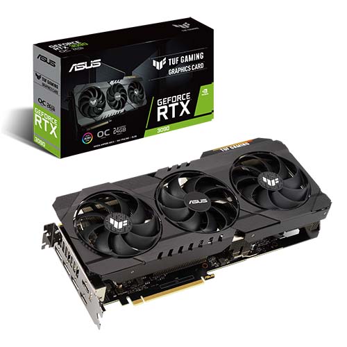 The ASUS TUF Gaming GeForce RTX 3090 O24G OC D6X 24GB, released in September 2020, is a high-performance graphics card designed to handle the most dem