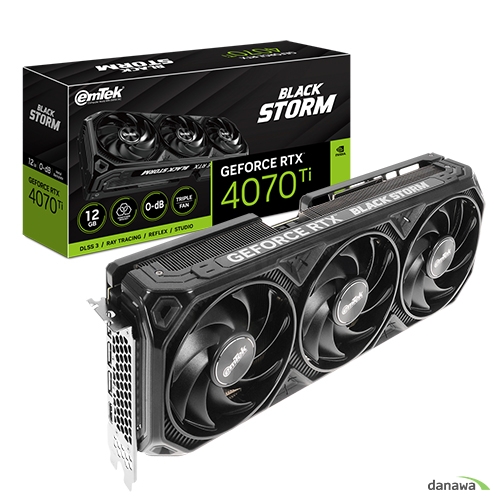 The EMTEK GeForce RTX 4070 Ti BLACK STORM D6X 12GB is a powerful graphics card released in June 2023, designed for high-performance gaming and profess