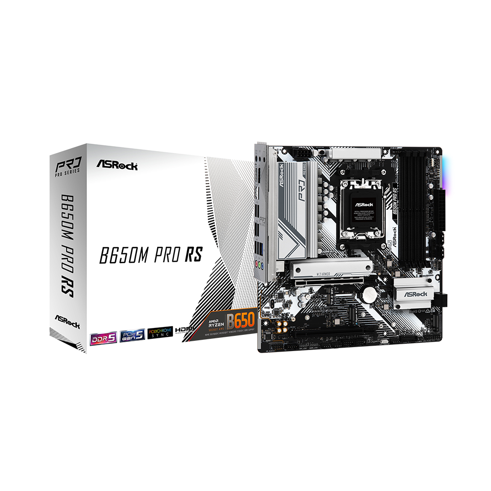 The ASRock B650M Pro RS is a robust motherboard designed for AMD CPUs, specifically supporting the AM5 socket. Released in July 2023, this motherboard