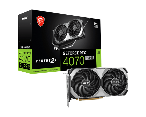 The MSI GeForce RTX 4070 SUPER Ventus 2X OC D6X 12GB is a high-performance graphics card introduced by MSI in January 2024, utilizing NVIDIA's cutting